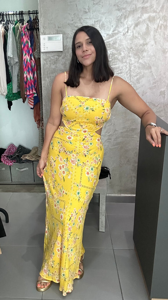 Yellow Open Back Dress