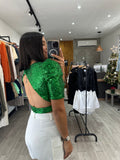 Green Sequin Top