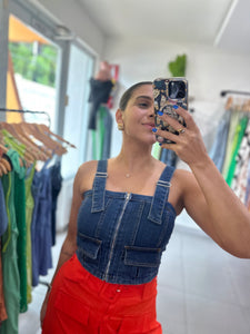 Denim Cargo Top